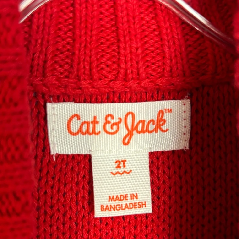 NWOT Red Cable Knit Sweater with Button Detail